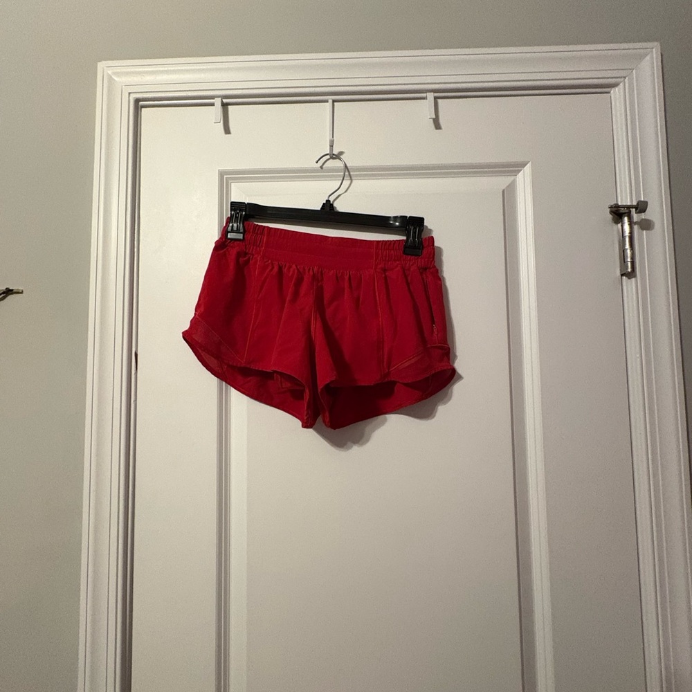 Lululemon Athletica Red Athletic Shorts Lightweight Elastic Waist
